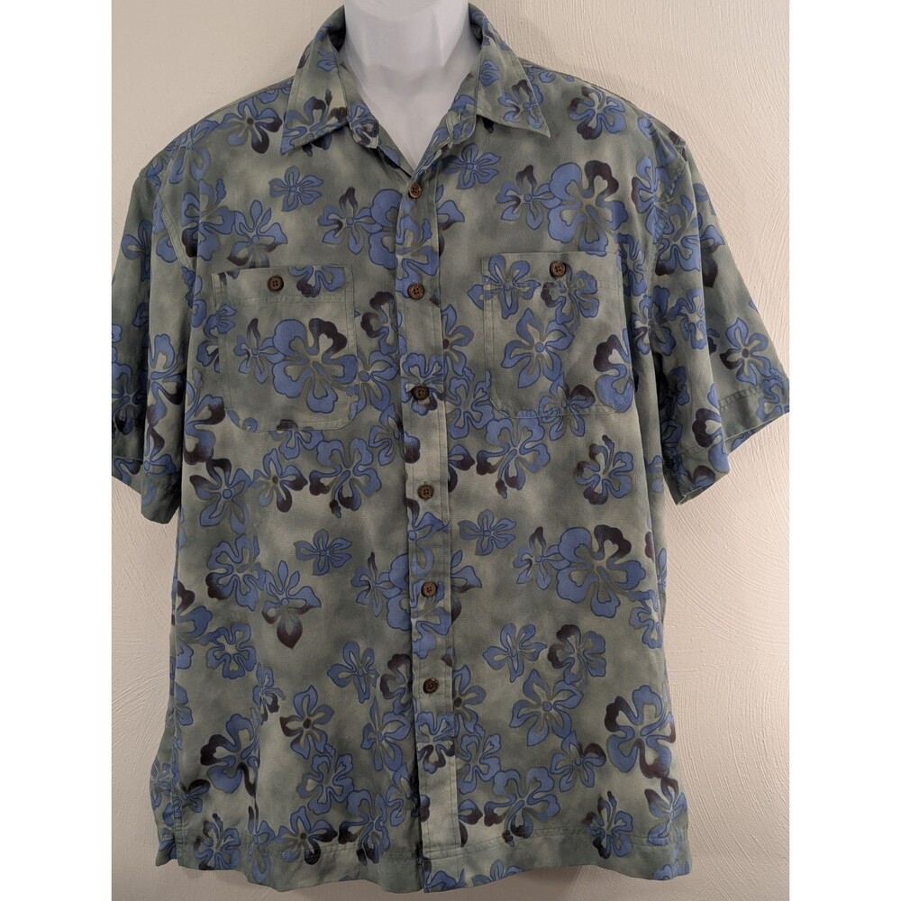 Men's XL LL Bean Outdoors Floral Short Sleeve Button Up Hawaiian Camp Shirt